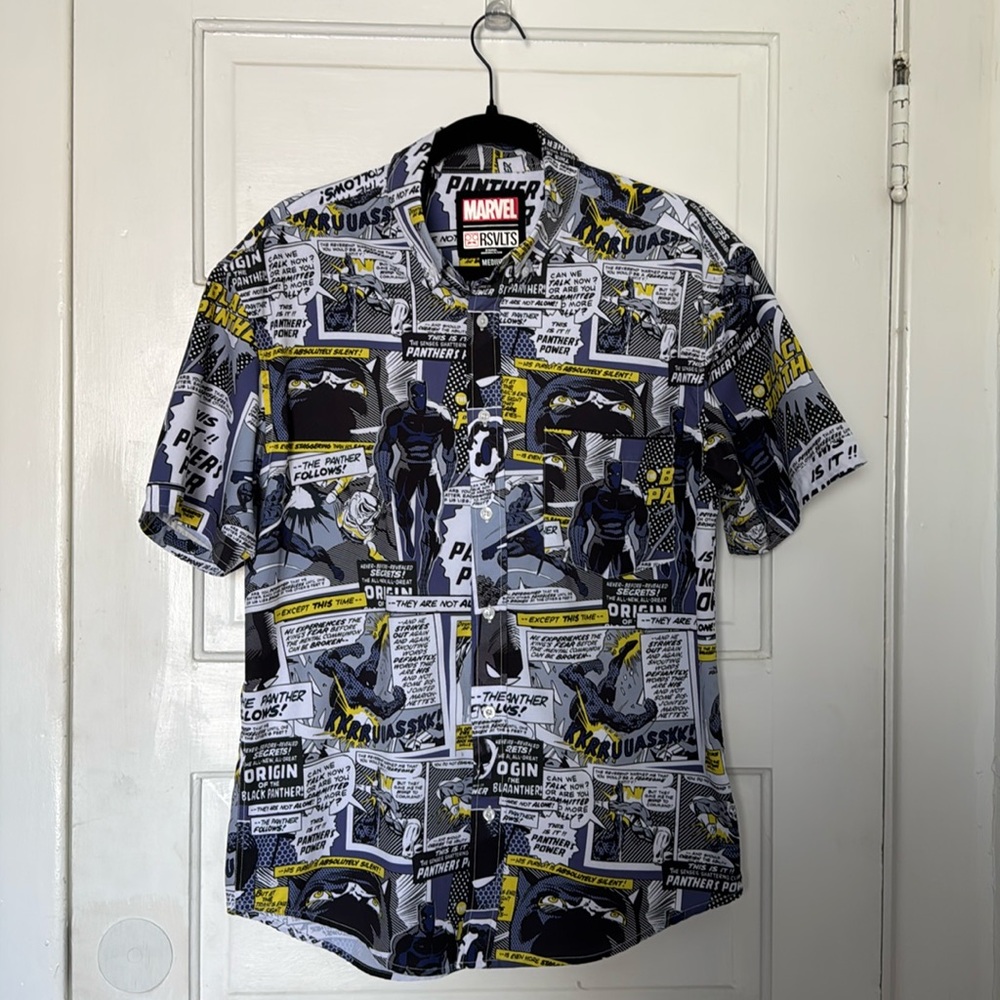 RSVLTS Black Panther comic strip shirt